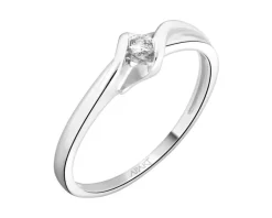 Clearance Apart Pierścionek z białego złota z brylantem - 0,05 ct - próba 585