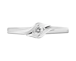 Clearance Apart Pierścionek z białego złota z brylantem - 0,05 ct - próba 585