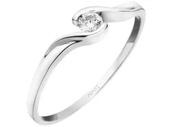 Apart Pierścionek z białego złota z brylantem - 0,10 ct - próba 585< Pierścionki