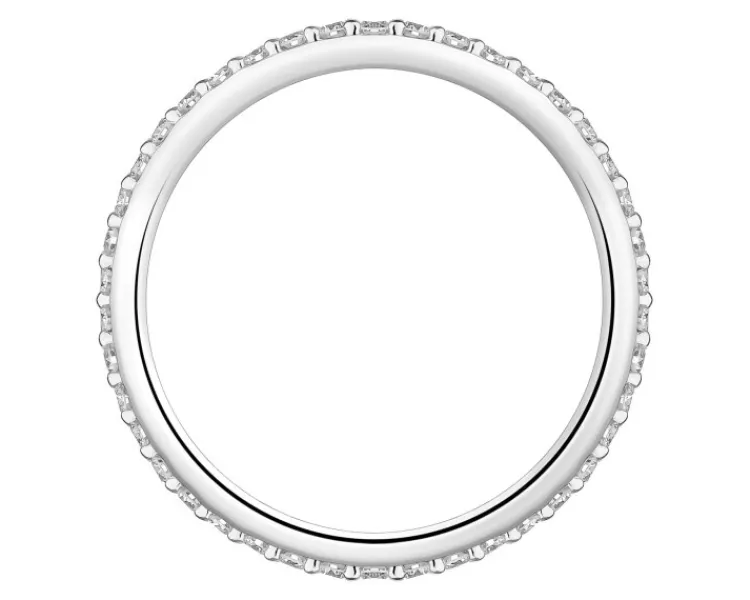 Hot Apart Pierścionek z białego złota z brylantami laboratoryjnymi - Eternity - 0,42 ct - próba 585