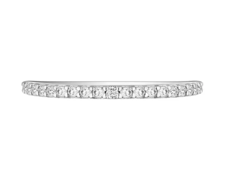 Hot Apart Pierścionek z białego złota z brylantami laboratoryjnymi - Eternity - 0,42 ct - próba 585