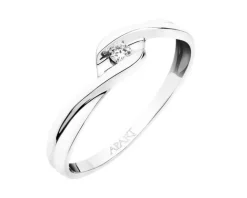 Apart Pierścionek z białego złota z brylantem - 0,04 ct - próba 375< Pierścionki