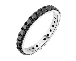 Apart Pierścionek z białego złota z czarnymi brylantami - Eternity - 1,21 ct - próba 585< Wszystkie
