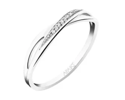 Apart Pierścionek z białego złota z diamentami - 0,02 ct - próba 375< Pierścionki