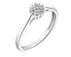 Apart Pierścionek z białego złota z diamentami - 0,07 ct - próba 585< Pierścionki