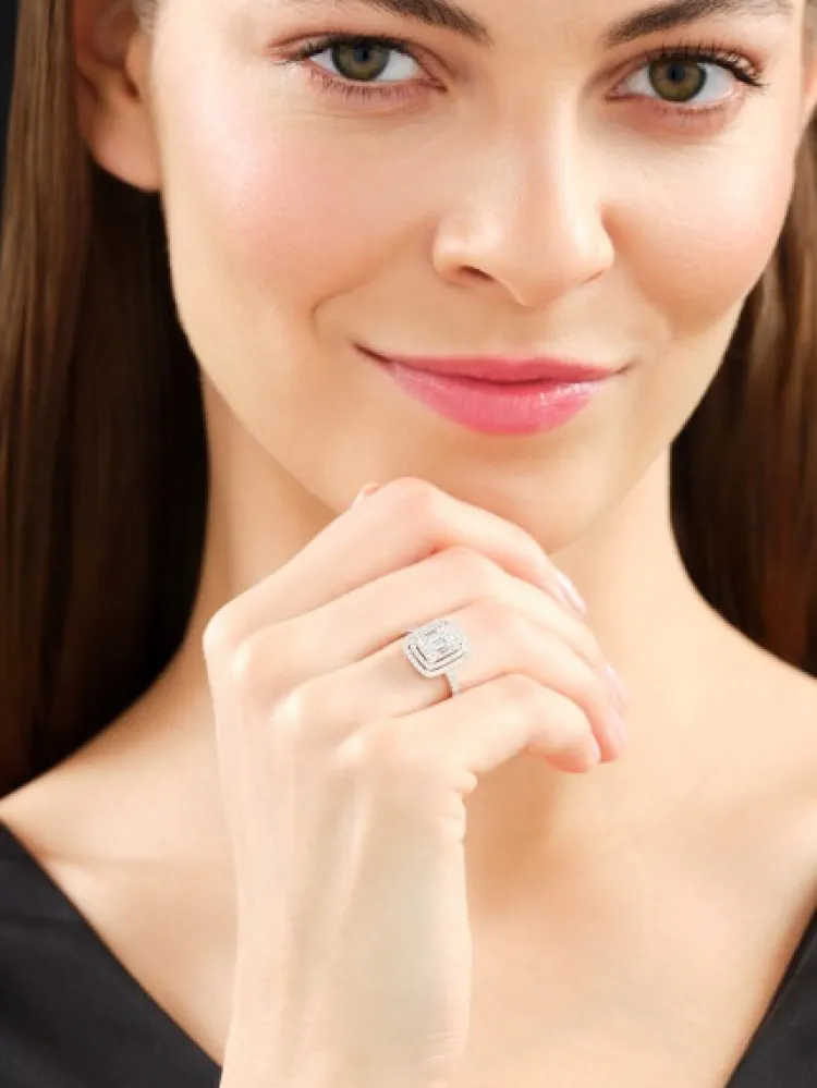 Online Apart Pierścionek z białego złota z diamentami - 0,81 ct - próba 585