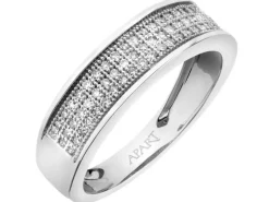 Apart Pierścionek z białego złota z diamentami - 0,19 ct - próba 375< Pierścionki