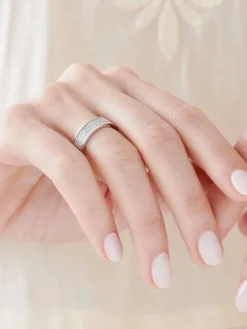 Apart Pierścionek z białego złota z diamentami - 0,19 ct - próba 375< Pierścionki