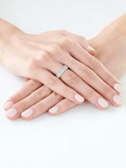 Apart Pierścionek z białego złota z diamentami - 0,19 ct - próba 375< Pierścionki