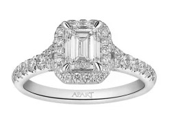 Apart Pierścionek z białego złota z diamentami - SI1/H - 1,50 ct - próba 750< Pierścionki