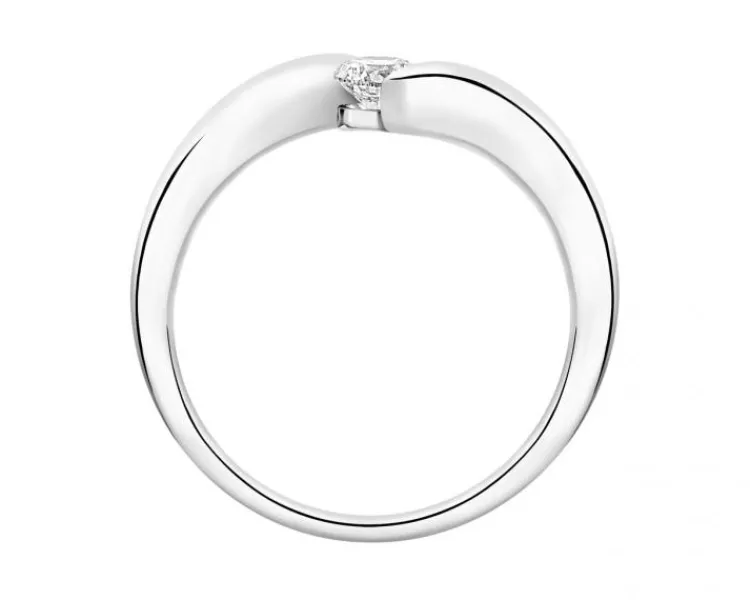 Online Apart Pierścionek z białego złota z brylantem - 0,18 ct - próba 750