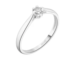 Discount Apart Pierścionek z białego złota z brylantem - 0,08 ct - próba 585