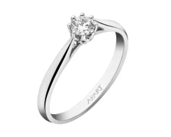 Best Apart Pierścionek z białego złota z brylantem - 0,20 ct - próba 585
