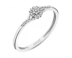Apart Pierścionek z białego złota z diamentami - 0,06 ct - próba 375< Pierścionki
