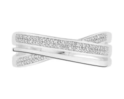 Apart Pierścionek z białego złota z diamentami - 0,14 ct - próba 750< Pierścionki
