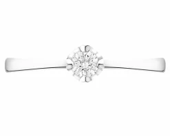 Outlet Apart Pierścionek z białego złota  z brylantem - serce - 0,12 ct - próba 585