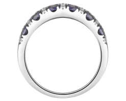 Apart Pierścionek z białego złota z brylantami i szafirami - próba 585< Pierścionki
