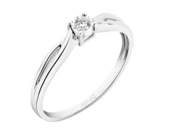 New Apart Pierścionek z białego złota z brylantem - 0,05 ct - próba 750