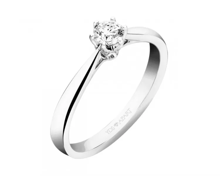 Discount Apart Pierścionek z białego złota z brylantami - 0,25 ct - próba 750