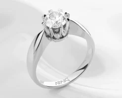 Apart Pierścionek z białego złota z brylantem - SI2/H - 0,40 ct - próba 750< Pierścionki