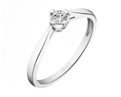 Clearance Apart Pierścionek z białego złota  z brylantem - serce - 0,12 ct - próba 750