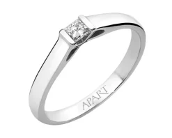 Clearance Apart Pierścionek z białego złota z diamentem - 0,09 ct - próba 585