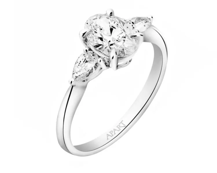 Clearance Apart Pierścionek z białego złota z diamentami - SI2/H - 1,30 ct - próba 750