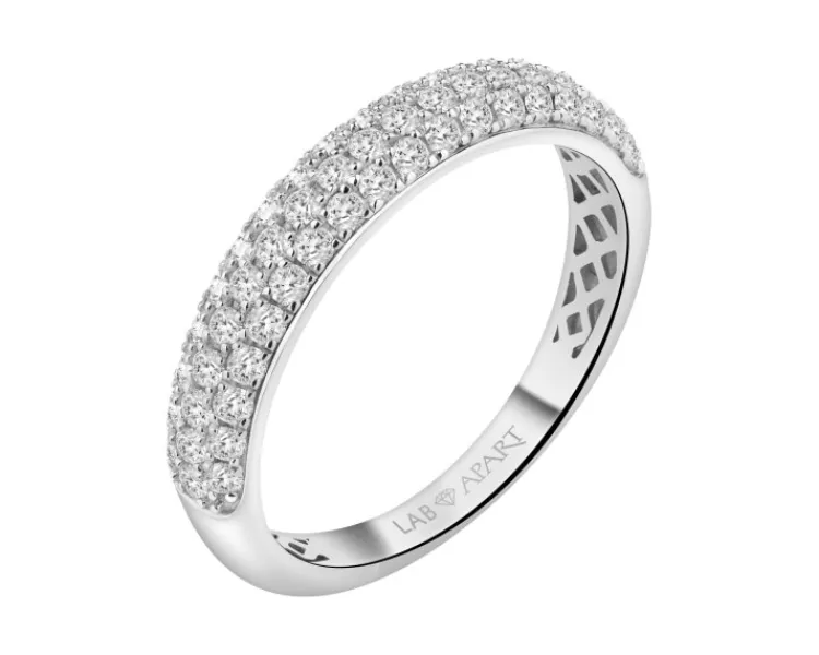 Discount Apart Pierścionek z białego złota z brylantami laboratoryjnymi - 0,65 ct - próba 585