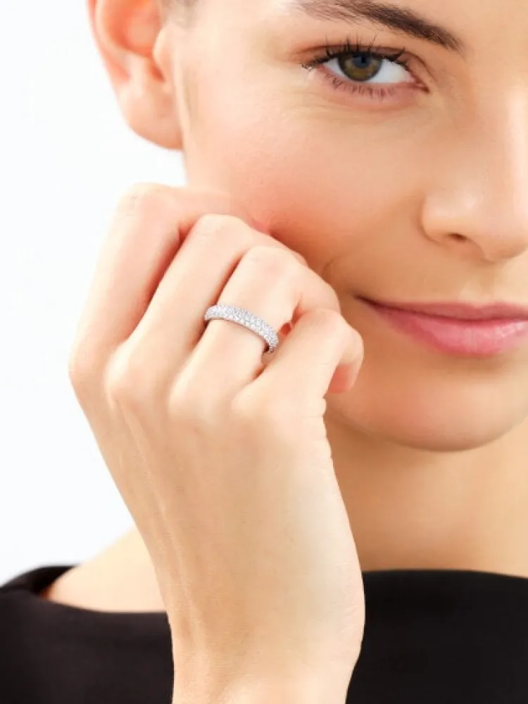 Discount Apart Pierścionek z białego złota z brylantami laboratoryjnymi - 0,65 ct - próba 585