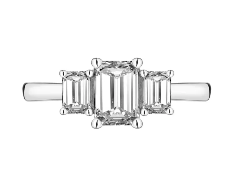Discount Apart Pierścionek z białego złota z diamentami laboratoryjnymi - 1,52 ct - próba 750