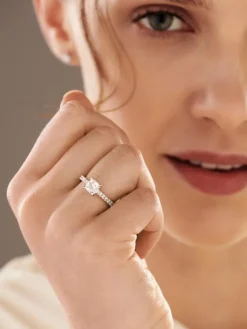 Apart Pierścionek z białego złota z diamentami - SI1/H - 1,34 ct - próba 750< Pierścionki