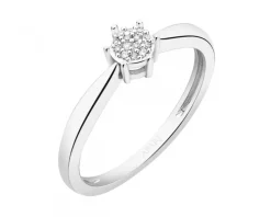 Apart Pierścionek z białego złota z diamentami - 0,02 ct - próba 375< Pierścionki