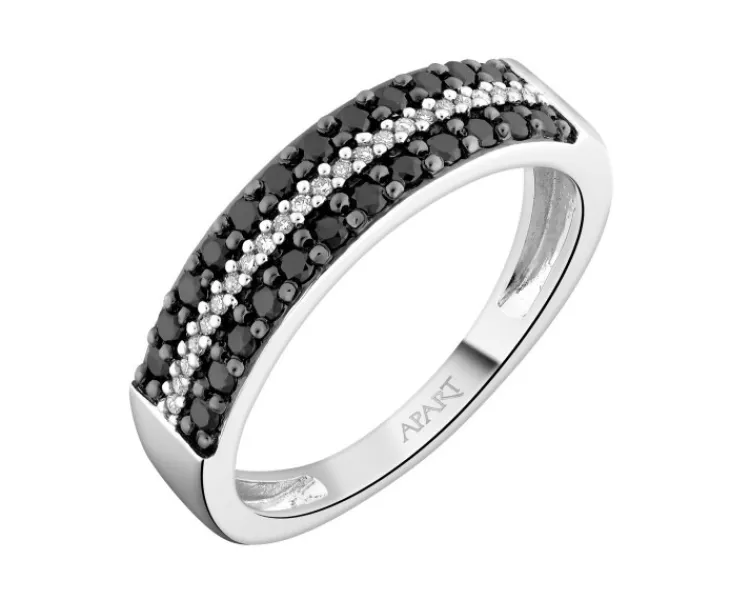 Online Apart Pierścionek z białego złota z diamentami - 0,32 ct - próba 585
