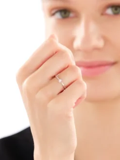 Apart Pierścionek z białego złota z brylantem - serce - 0,03 ct - próba 585