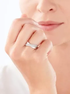Apart Pierścionek z białego złota z diamentami - 0,14 ct - próba 585