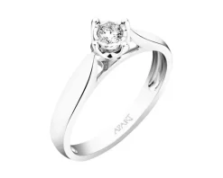 Outlet Apart Pierścionek z białego złota z brylantem - 0,08 ct - próba 585