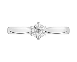 Apart Pierścionek z białego złota  z brylantem - 0,05 ct - próba 375< Pierścionki