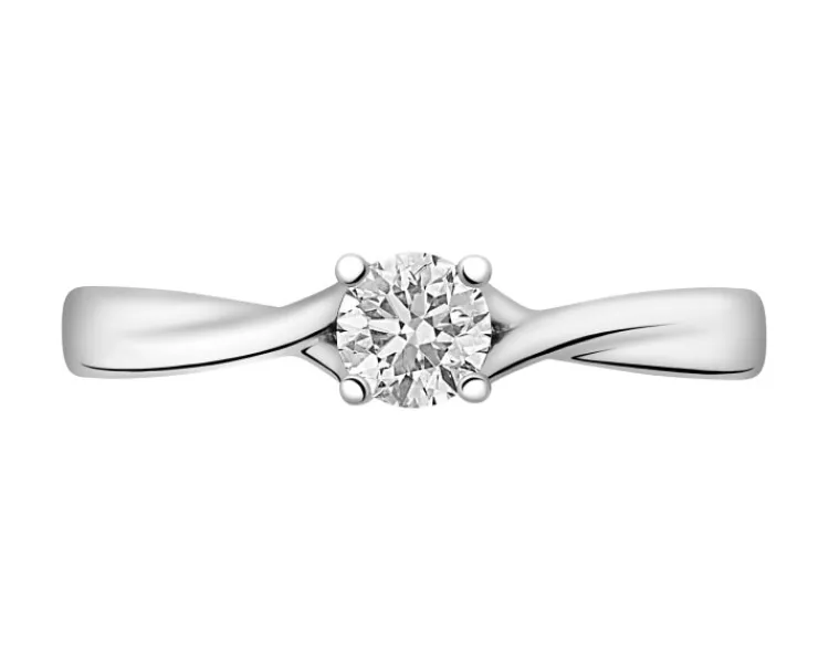 Discount Apart Pierścionek z białego złota z brylantem - 0,40 ct - próba 750