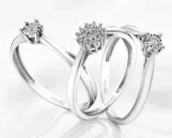 Best Apart Pierścionek z białego złota z brylantami - 0,10 ct - próba 750
