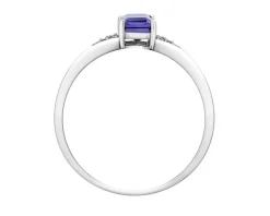 New Apart Pierścionek z białego złota z diamentami i iolitem - próba 375