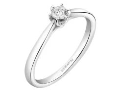 Apart Pierścionek z białego złota z brylantem - 0,18 ct - próba 750< Pierścionki