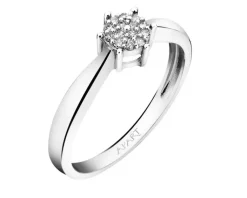 Outlet Apart Pierścionek z białego złota z diamentami - 0,05 ct - próba 375
