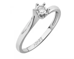 Apart Pierścionek z białego złota z brylantem - 0,05 ct - próba 585< Pierścionki