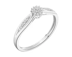 Online Apart Pierścionek z białego złota z diamentami - 0,09 ct - próba 585