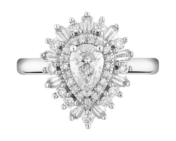 Discount Apart Pierścionek z białego złota z diamentami - SI1/G - 0,85 ct - próba 585