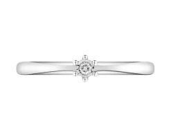 Apart Pierścionek z białego złota z brylantem - 0,02 ct - próba 375< Pierścionki