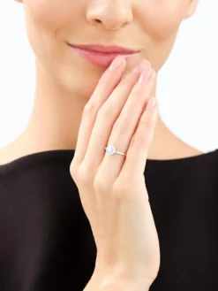 Sale Apart Pierścionek z białego złota z brylantami laboratoryjnymi - 0,50 ct - próba 585