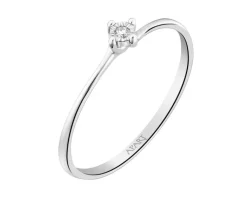 Apart Pierścionek z białego złota z brylantem - 0,01 ct - próba 585< Pierścionki