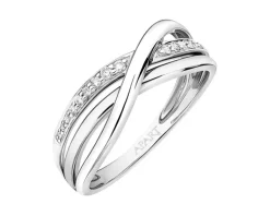 Online Apart Pierścionek z białego złota z brylantami - 0,06 ct - próba 750