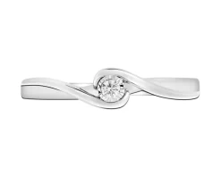 Apart Pierścionek z białego złota z brylantem - 0,02 ct - próba 585< Pierścionki